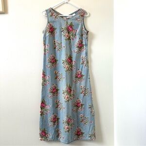 Liz Claiborne Lizwear Jeans vintage floral sleeveless dress. Size 8